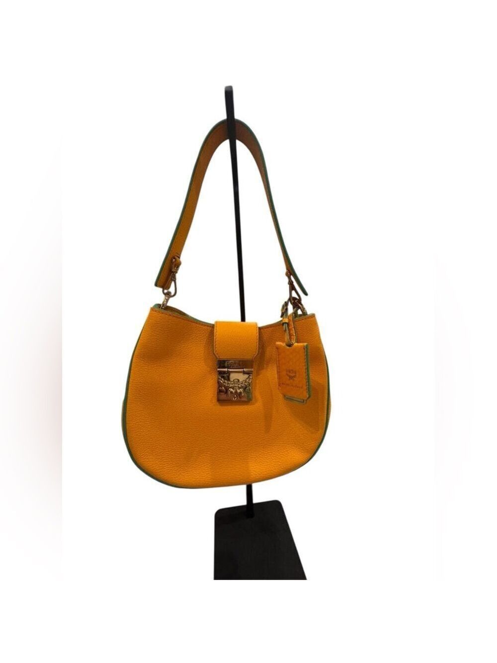 MCM - Patricia Park Avenue Hobo Bag - Yellow Leather/Light Green Trim - EUC